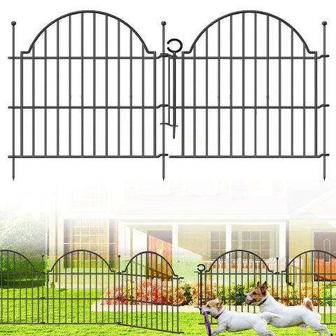 Blingluck decorative fence panels arranged as a 5-panel yard border.
