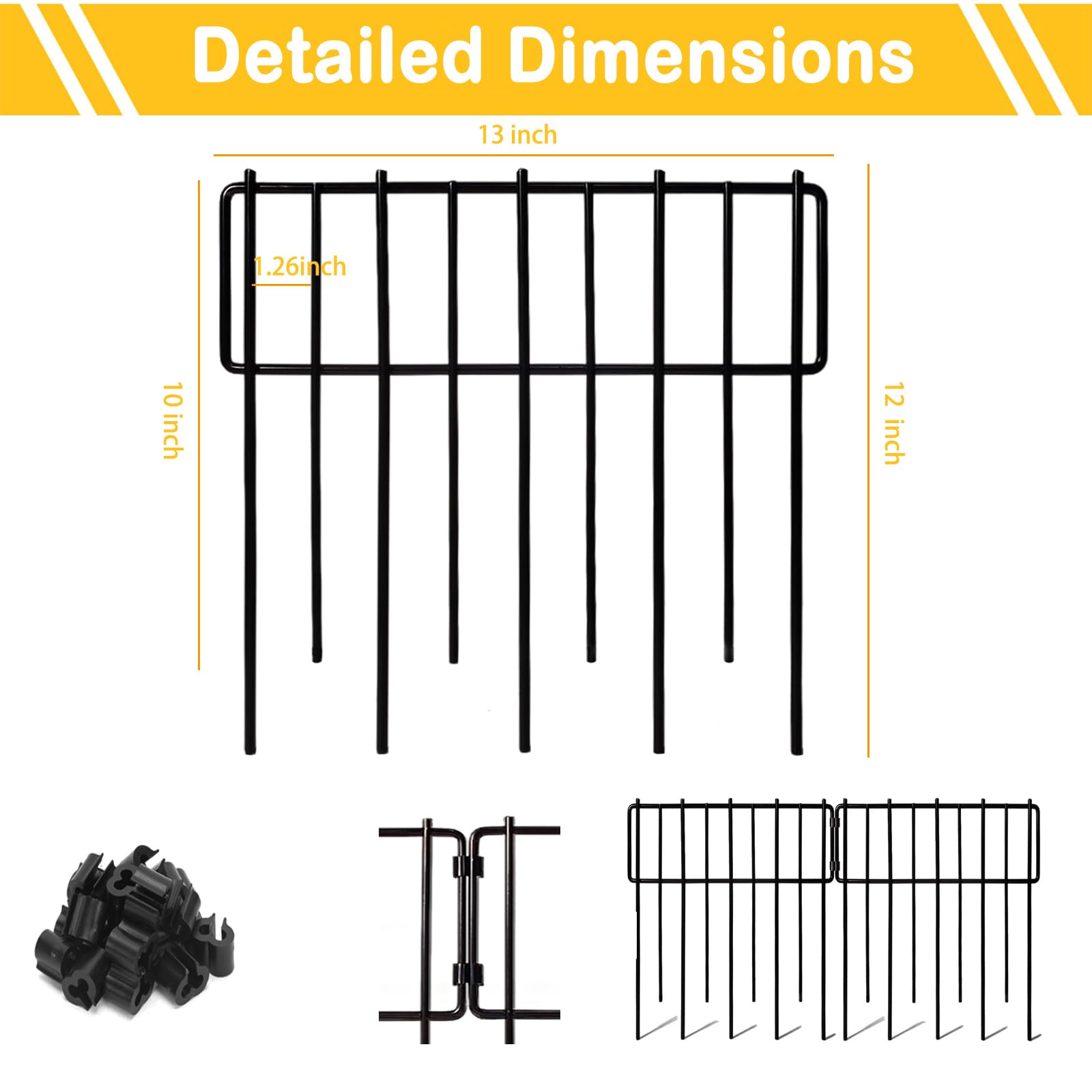 Blingluck garden-border fence clips show easy interlocking for quick setup.