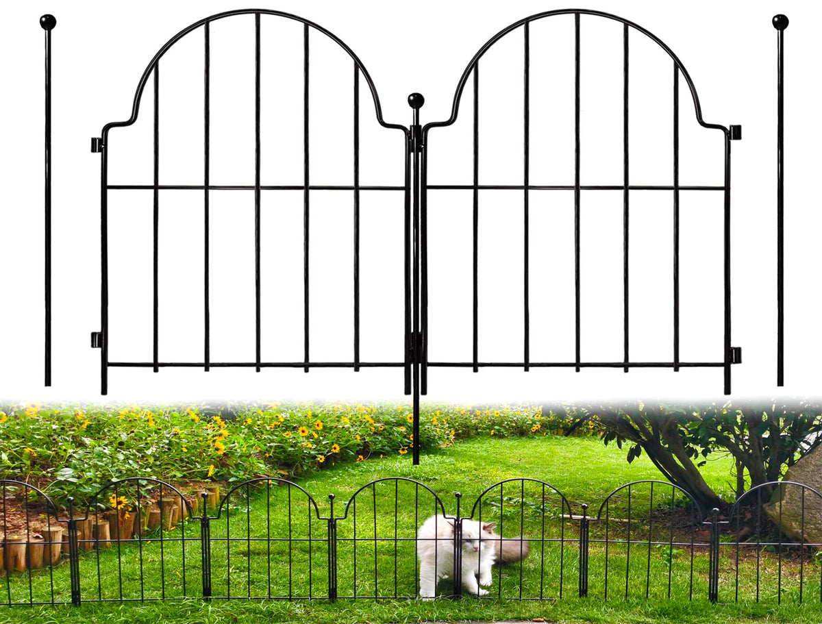 Blingluck garden fence arch-17in illustrates a slim border element with small animal containment.