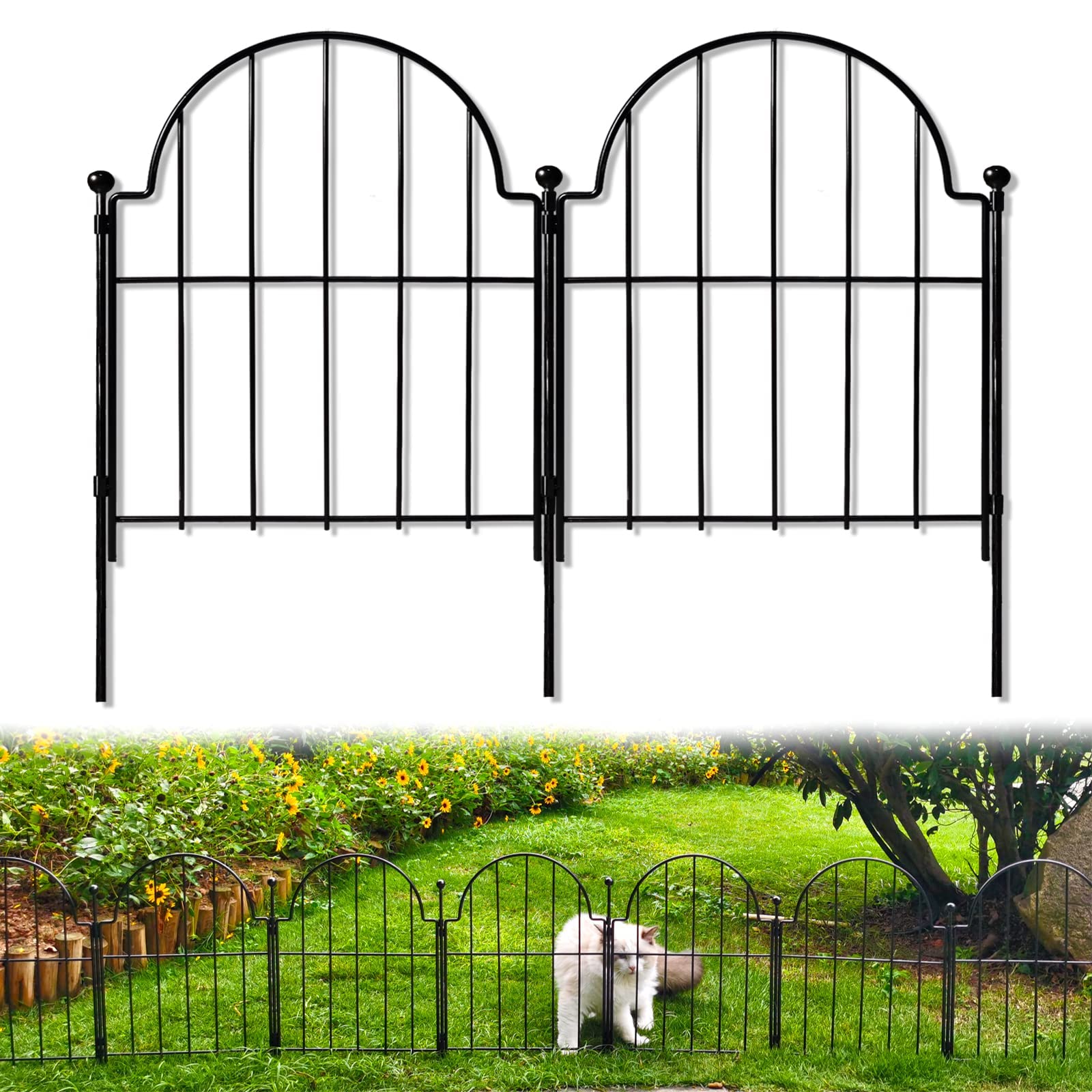 Blingluck garden fence arch design adds a tidy border to outdoor space.