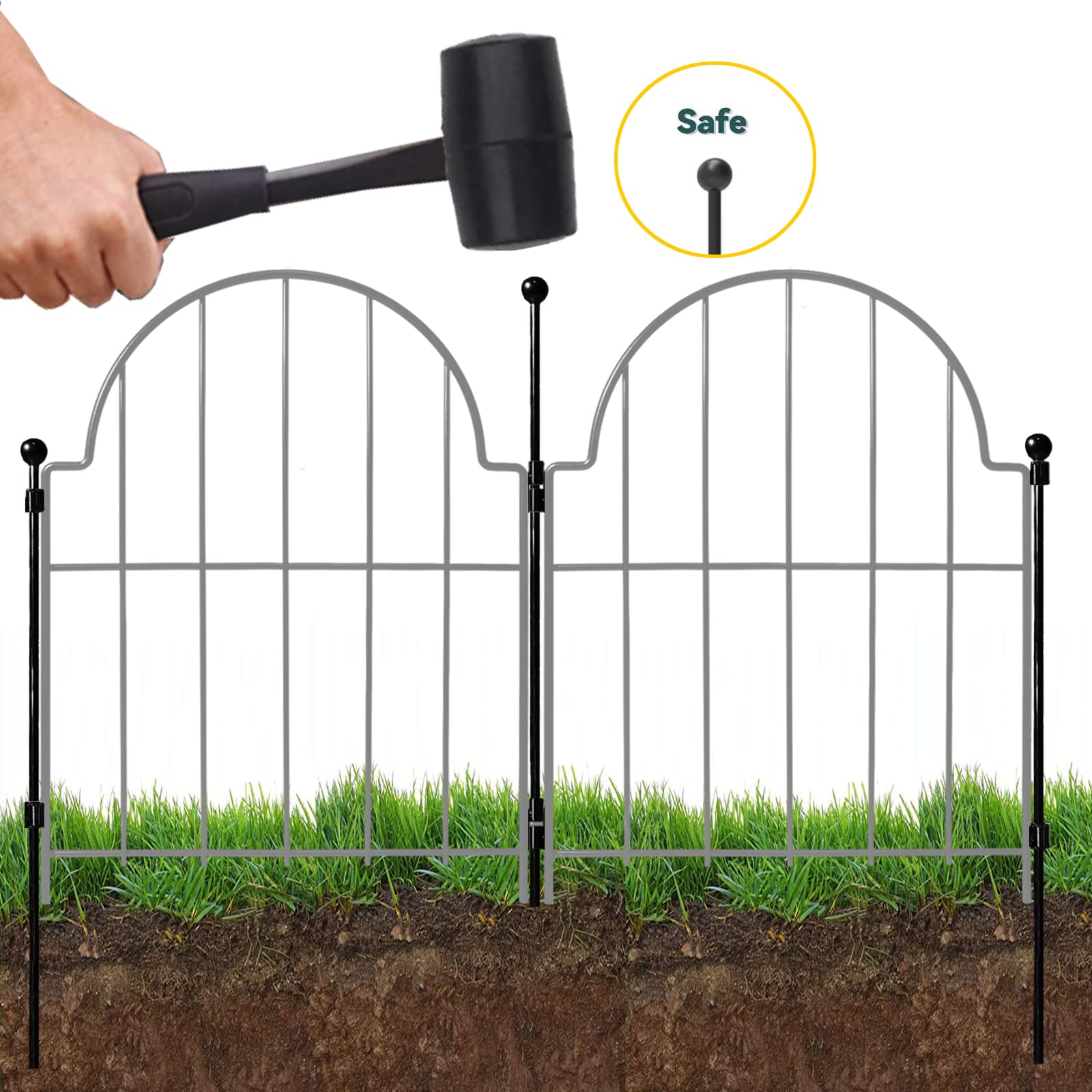 Blingluck garden fence assembled-27-5ft shows a continuous length for wider yard sections.