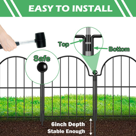 Blingluck Garden Fence rustproof black finish withstands weather exposure.