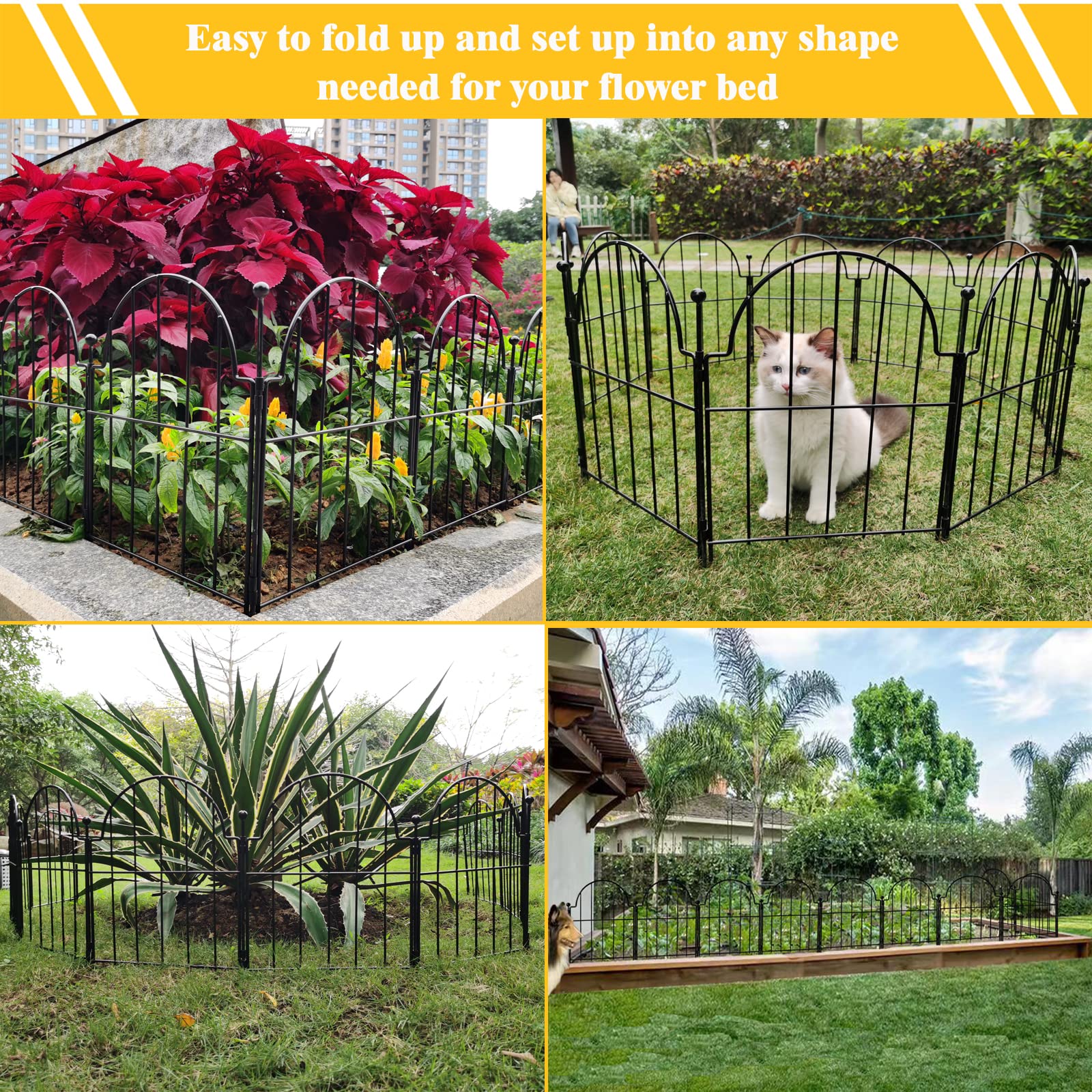 Blingluck garden fence stake-system highlights quick, tool-free assembly with eyelet connections.