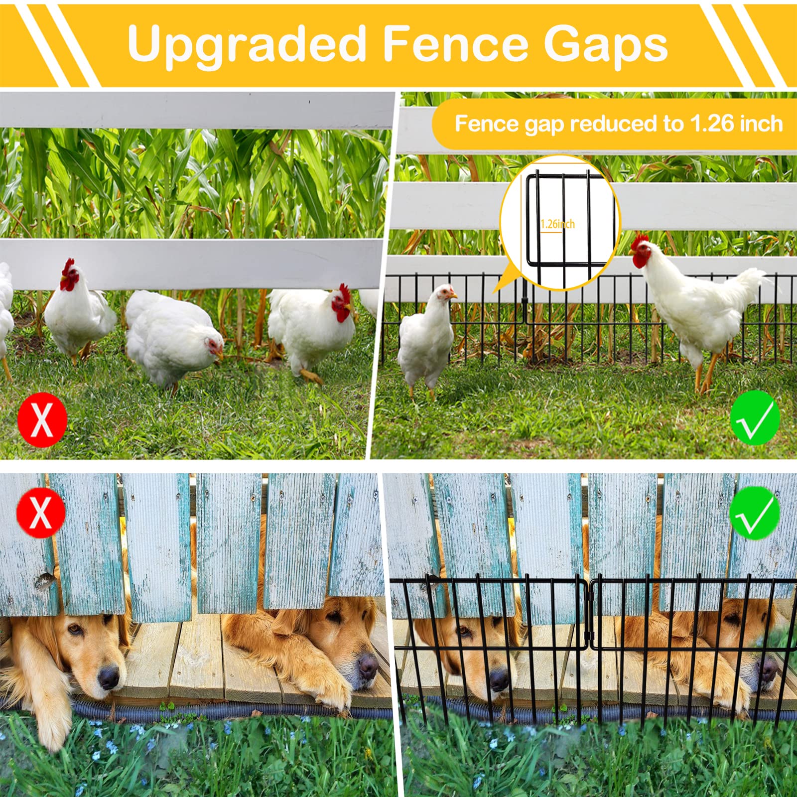 Blingluck rustproof metal garden fence set protecting plants outdoors