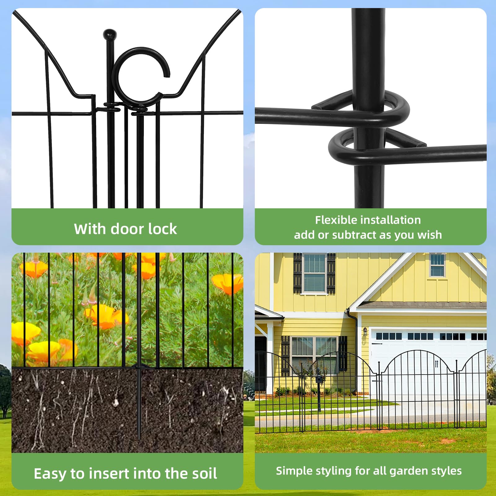 Blingluck decorative yard border fencing around flower beds for a neat look