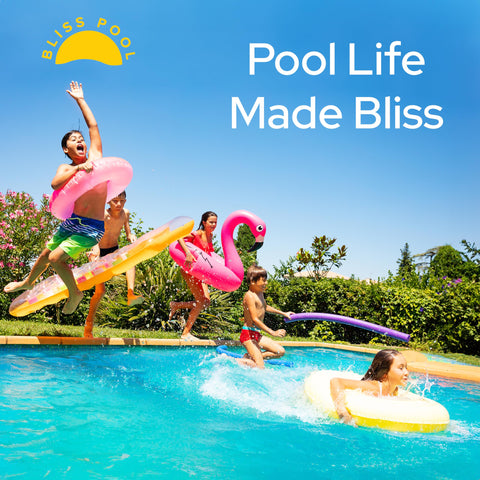Bliss Pool 7-in-1 dip-into-water strips for easy on-site testing.