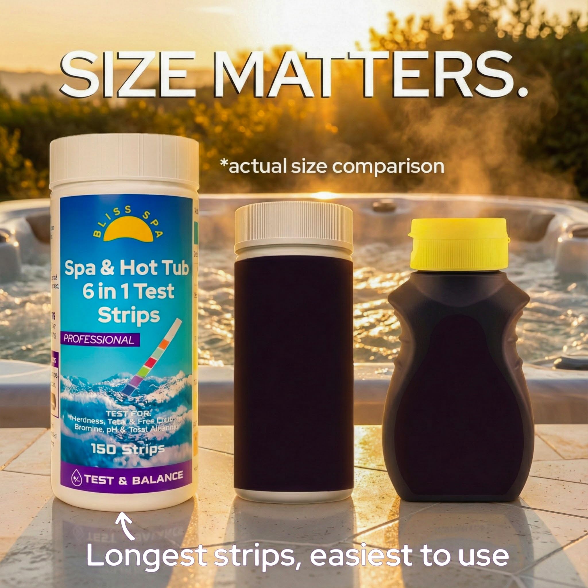 Bliss Spa 6in1 alkalinity test indicating stable water balance.