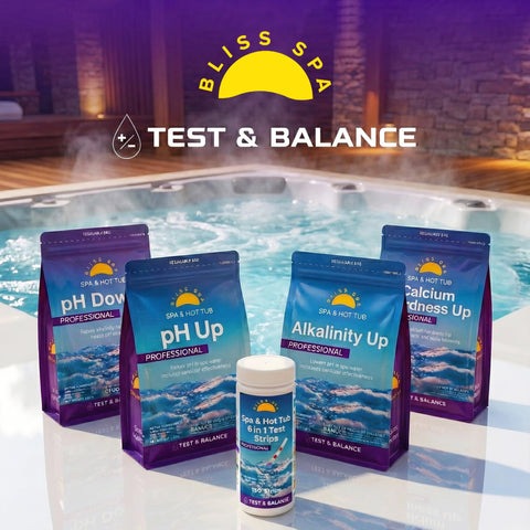 Bliss Spa 6in1 free chlorine test for accurate sanitizer monitoring.