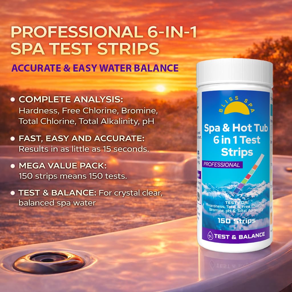 Dipping Bliss Spa 6in1 strips for quick spa water checks.
