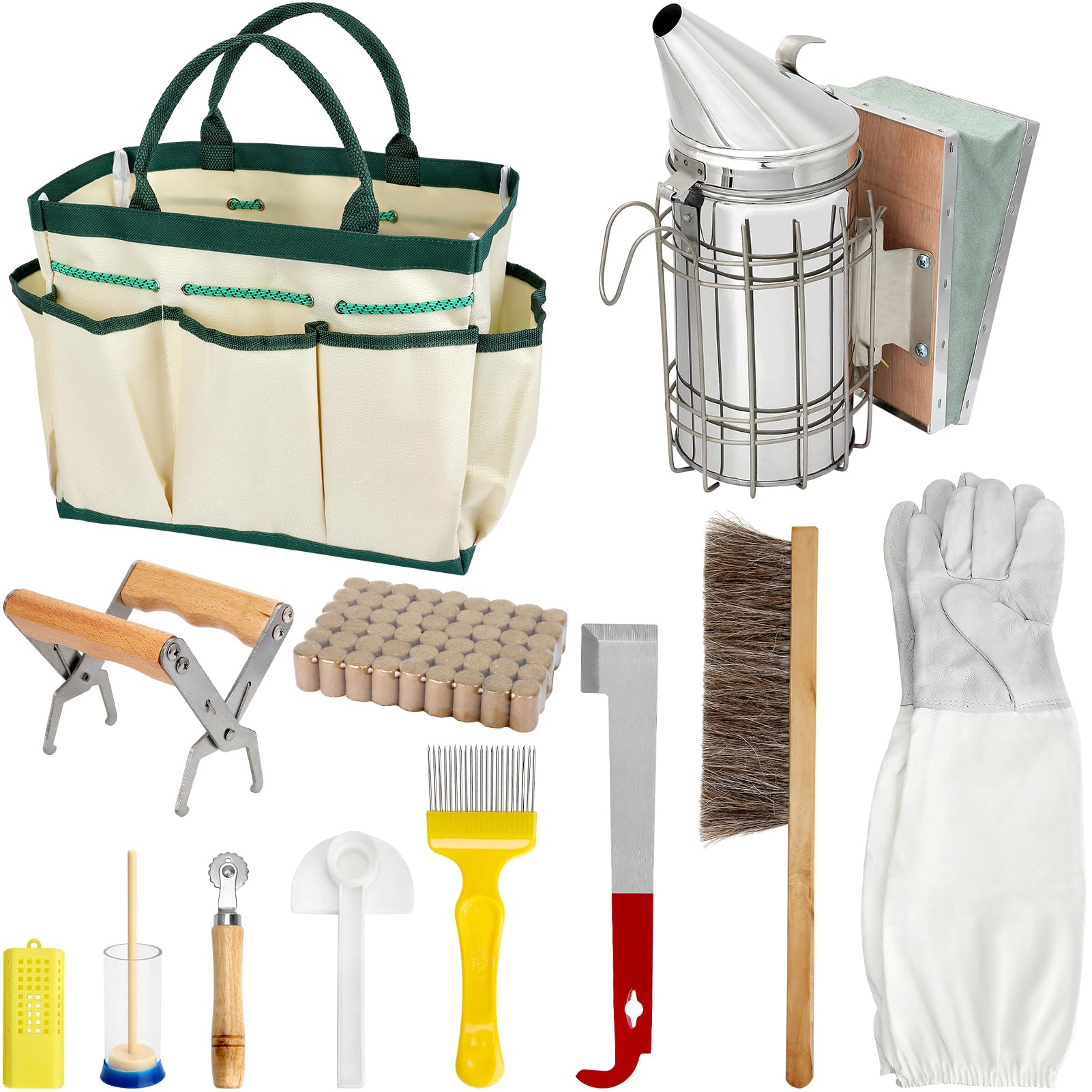 Blisstime 12-piece beekeeping kit starter set, ideal for beginners and hobbyists.