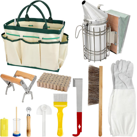Blisstime 12-piece beekeeping kit starter set, ideal for beginners and hobbyists.