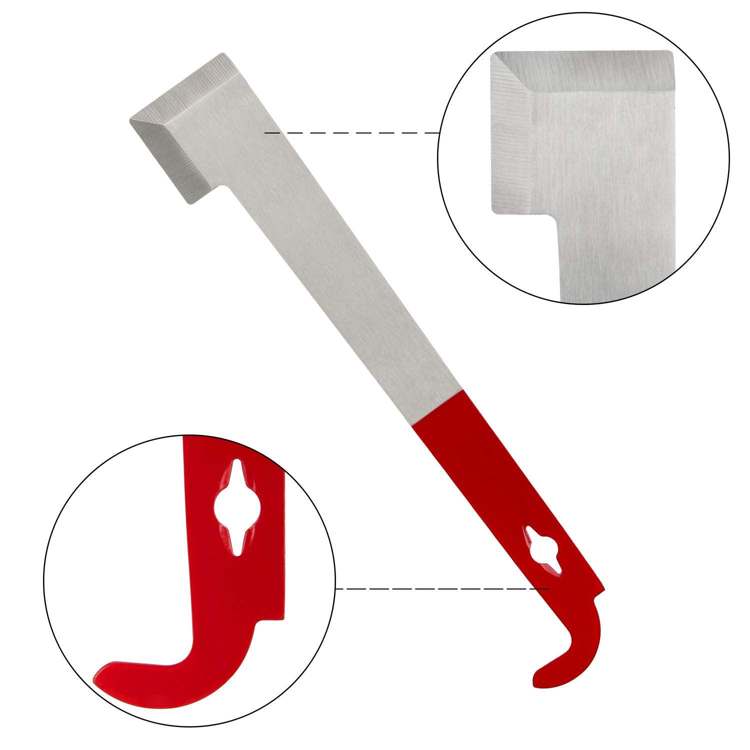 Blisstime hive tool scraper edge cleanly cuts beeswax during hive work.