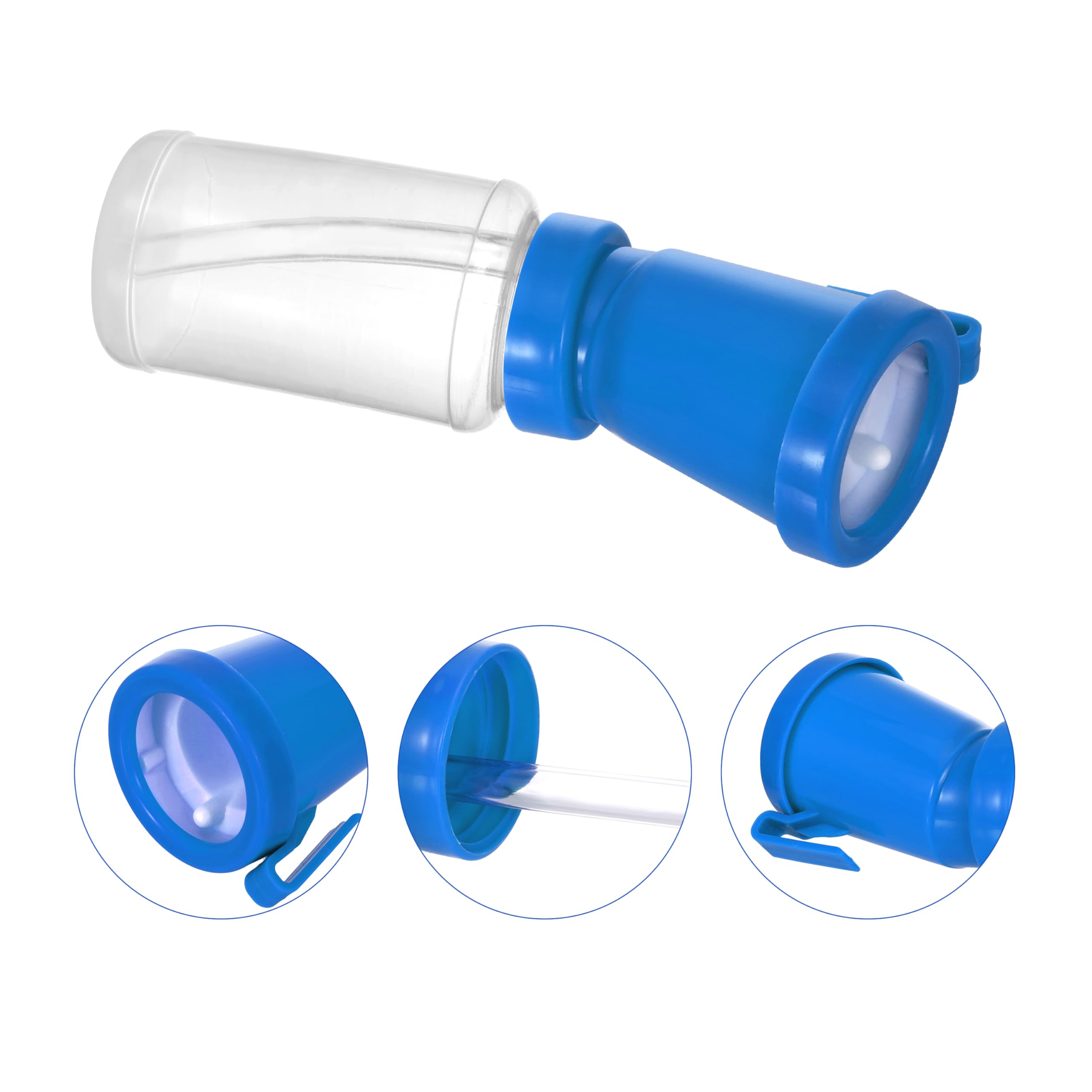 Blisstime teat dip cup blue clip attachment enables belt-ready use
