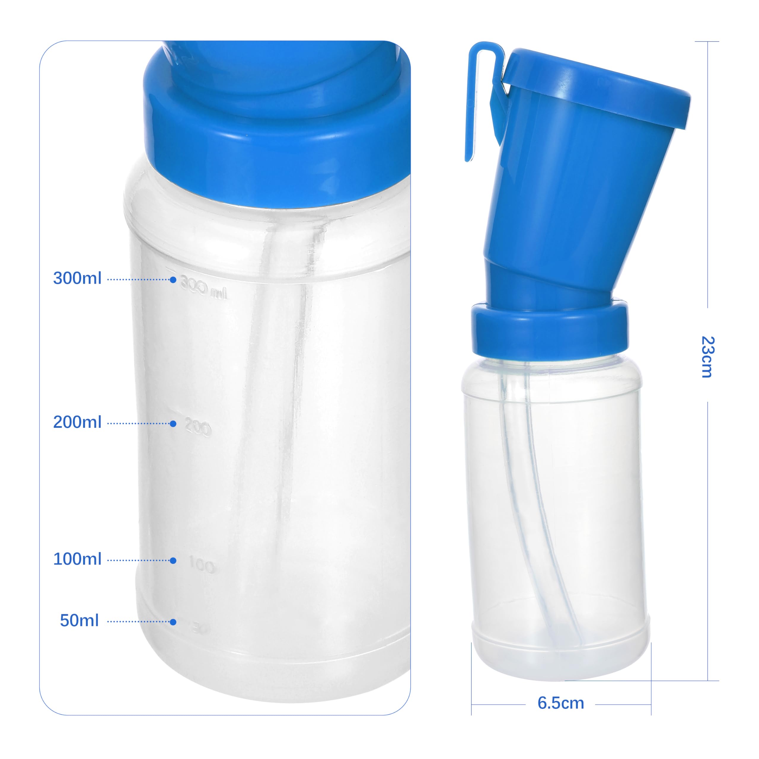 Blisstime teat dip cup blue side view showing two-chamber design