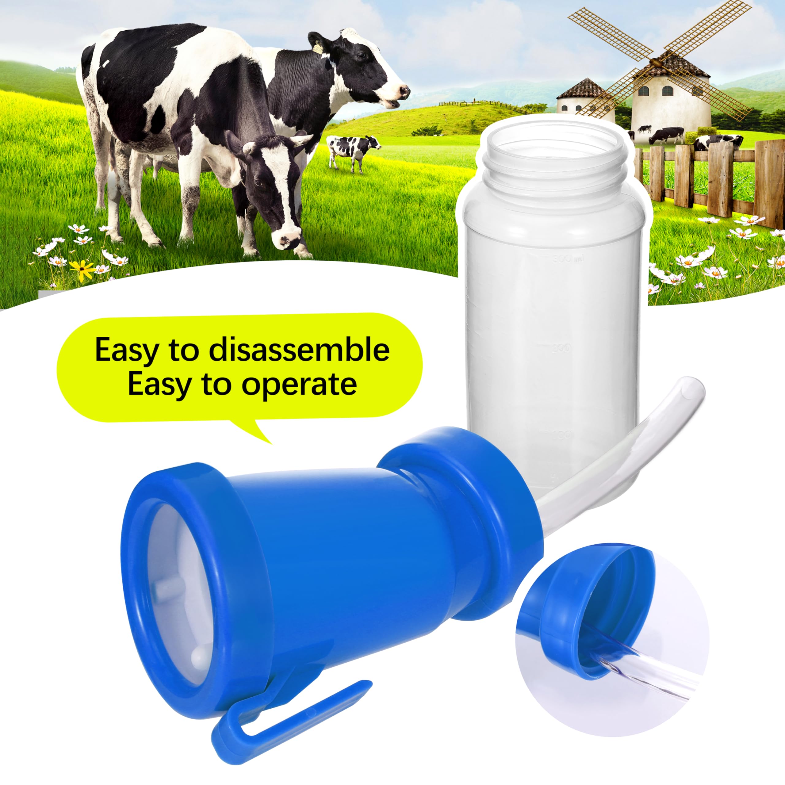 Blisstime teat dip cup blue two-chamber design aids precise dipping