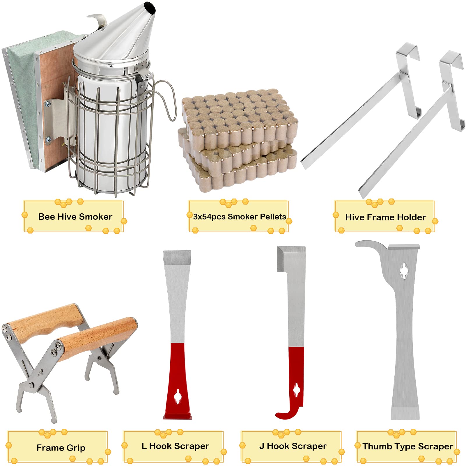Blisstime uncapping tool close-up shows sturdy stainless steel for durable honey extraction.