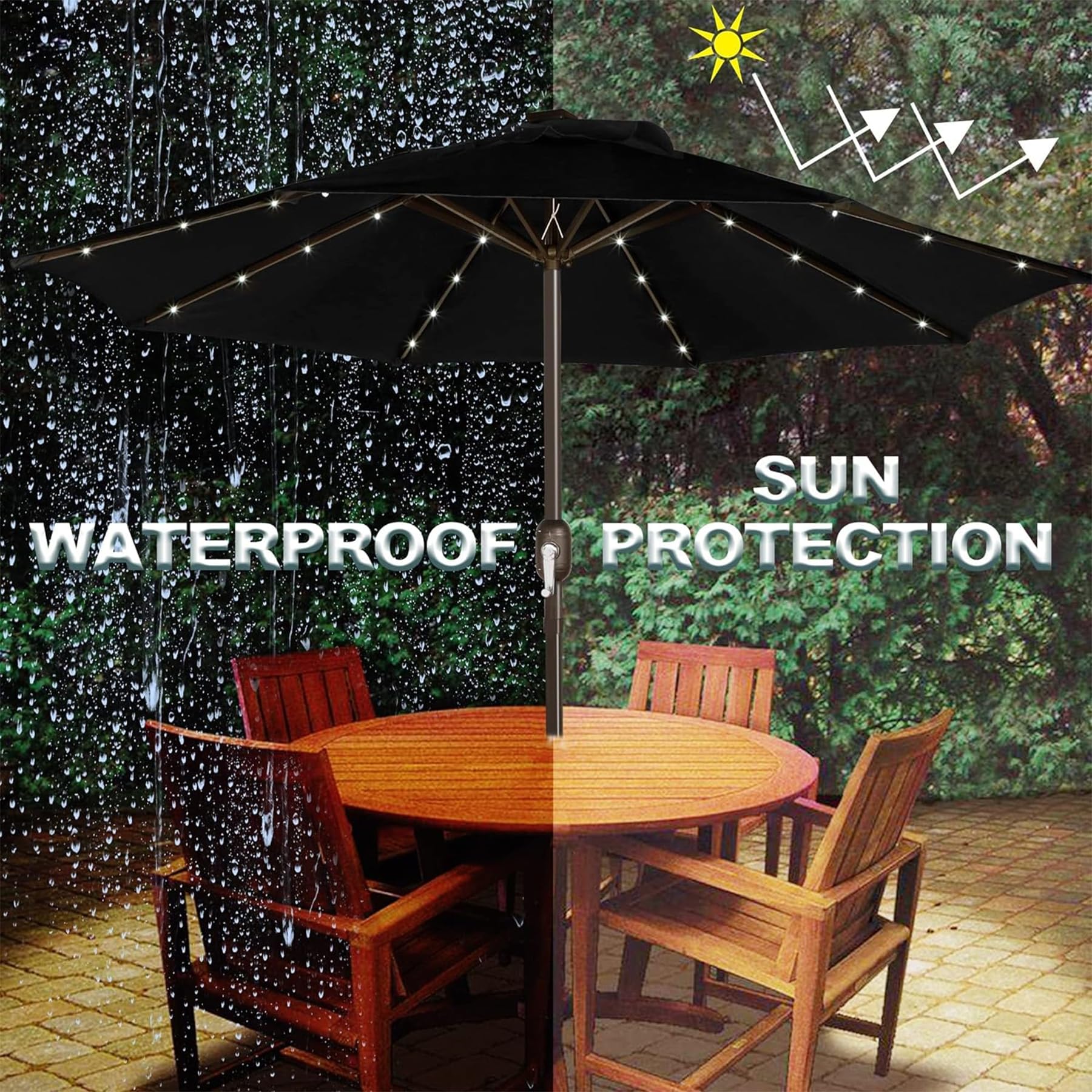 Blissun 38 mm pole provides sturdy outdoor support.