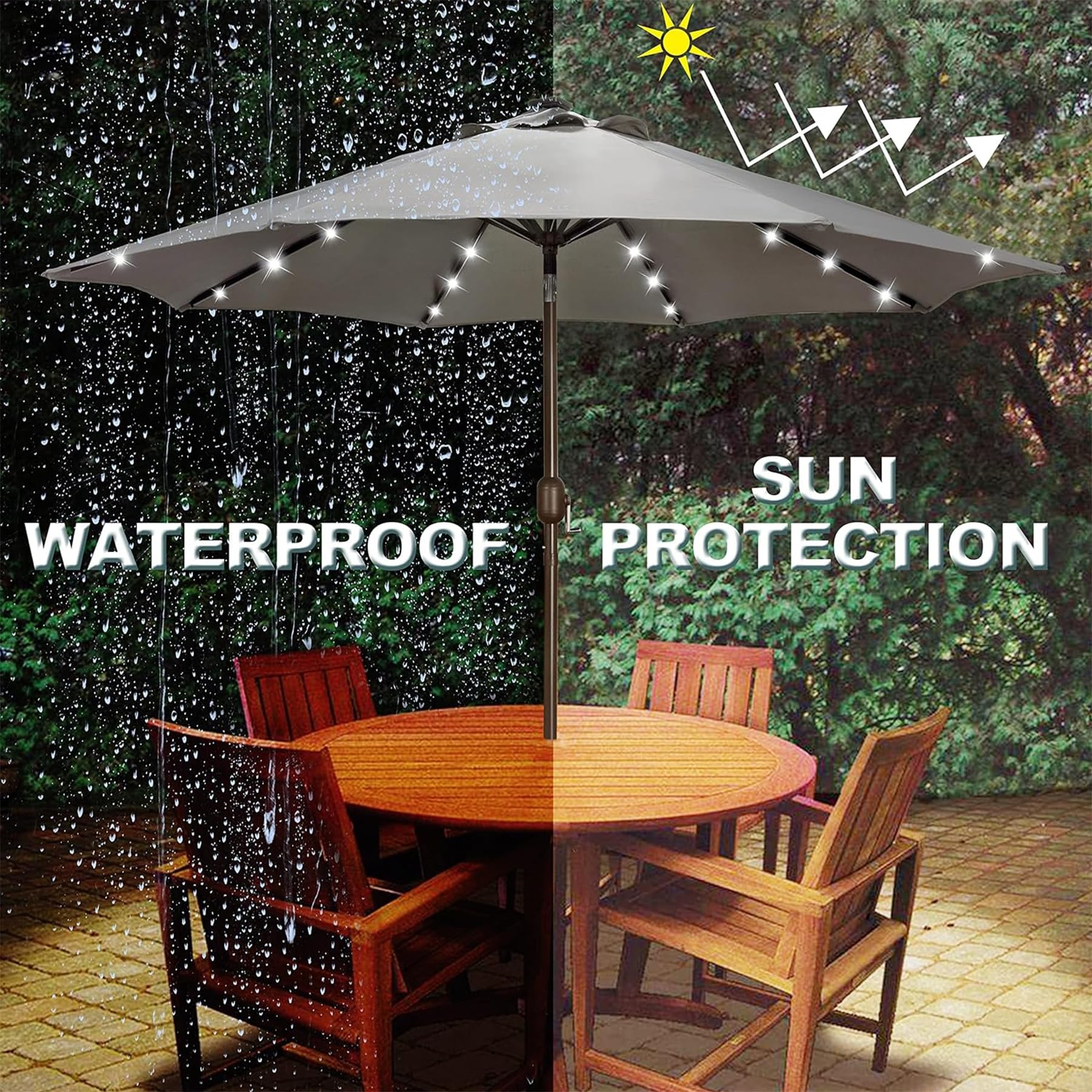 Blissun 38mm pole delivers sturdy support in windy days