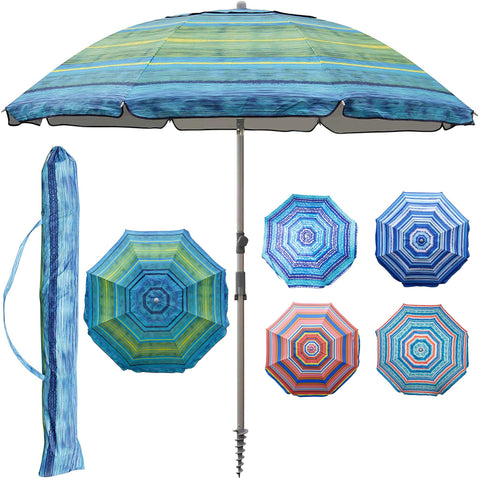 Blissun 72-inch beach umbrella with sand anchor for secure shade