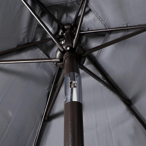 Blissun crank mechanism enables easy opening for quick shade.