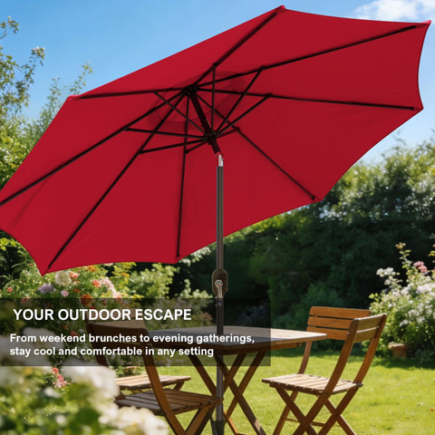 Blissun 8-rib sturdy frame provides strong support in windy spaces