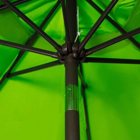 Blissun 8-ribs sturdy frame supports stable shade for outdoor meals.