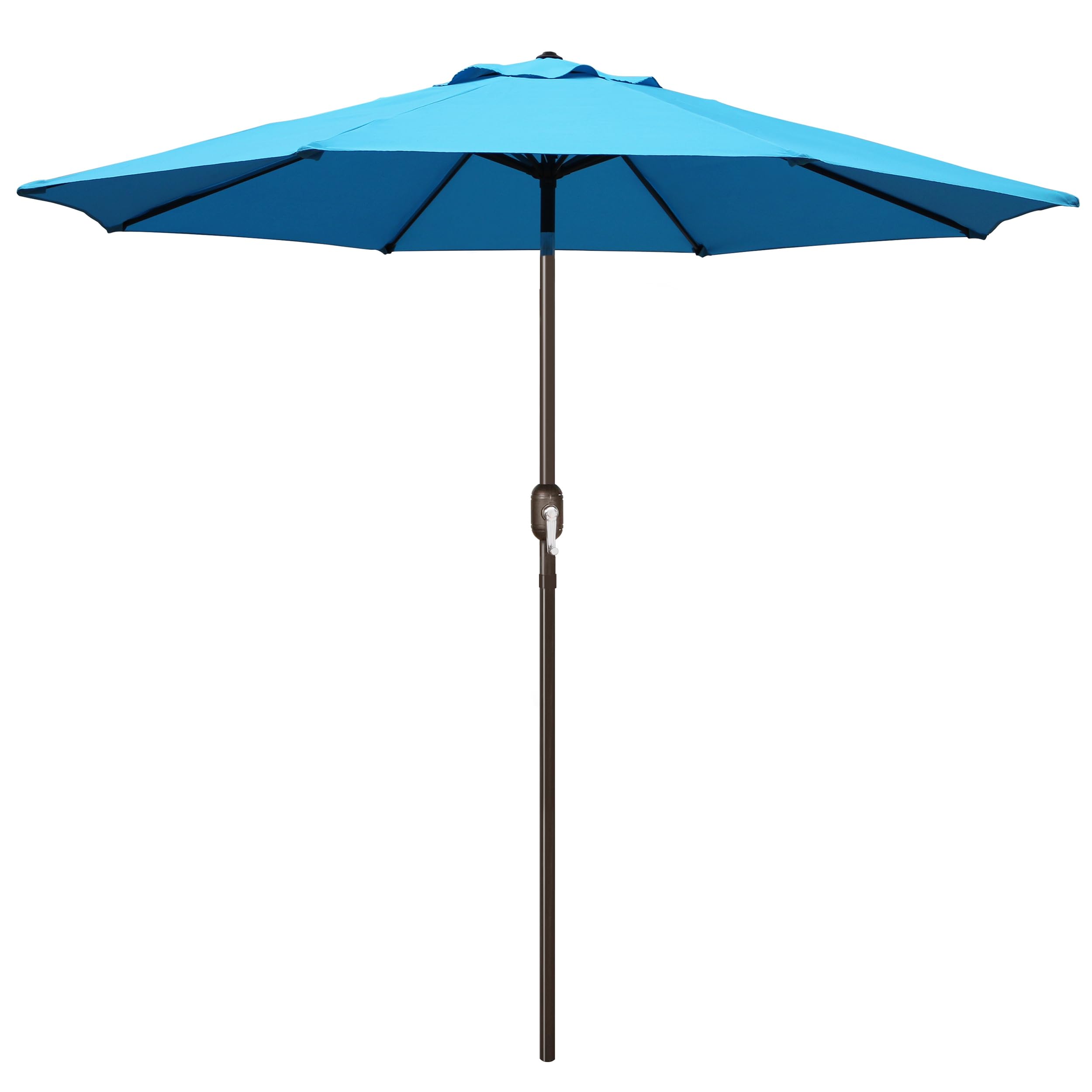 Blissun 9ft outdoor umbrella canopy closeup showing waterproof, UV-resistant fabric for lasting shade