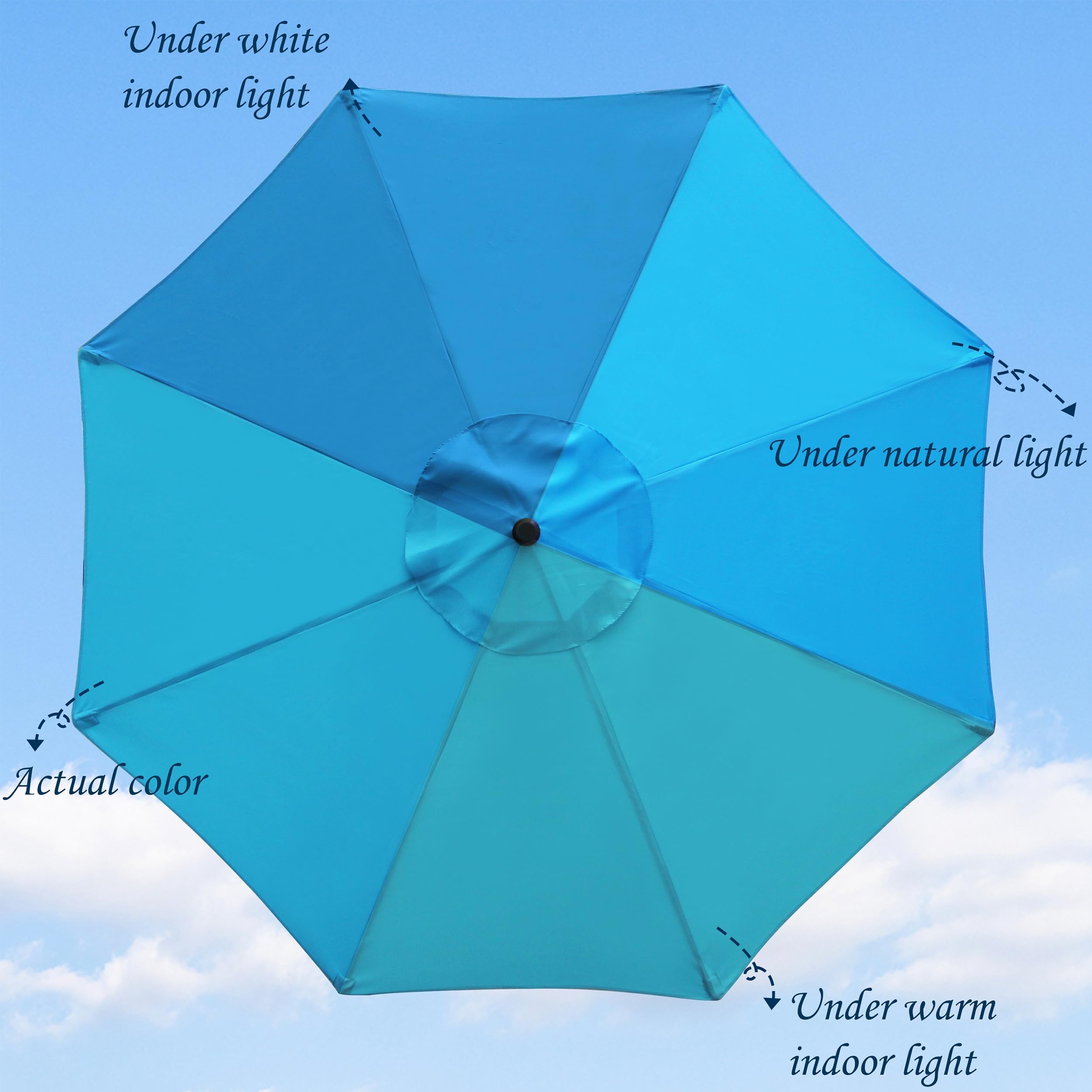 Blissun 9ft umbrella crank mechanism demonstrates easy open operation and reliable shade adjustment