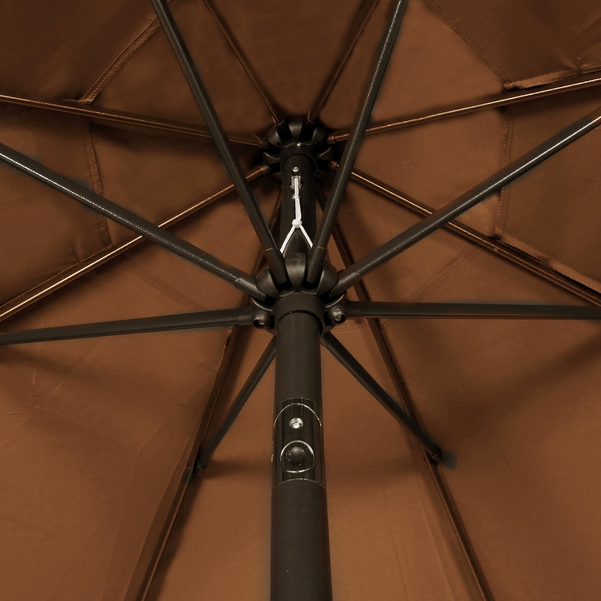 Blissun 9ft umbrella crank mechanism enables easy opening and quick setup