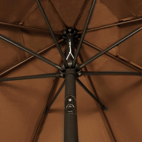 Blissun 9ft umbrella crank mechanism enables easy opening and quick setup