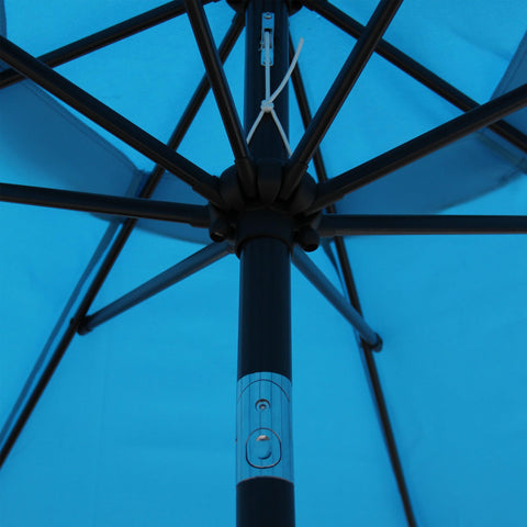Blissun 9ft umbrella eight-rib frame provides robust support for steadier outdoor shade