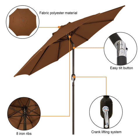 Blissun 9ft umbrella frame ribs provide sturdy support for stable shade