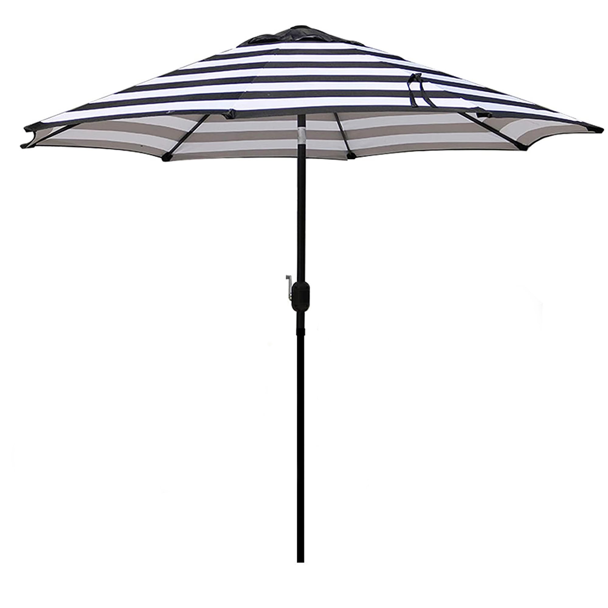 Blissun 9' outdoor umbrella striped view provides wide shade for seating area