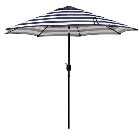Blissun 9' outdoor umbrella striped view provides wide shade for seating area
