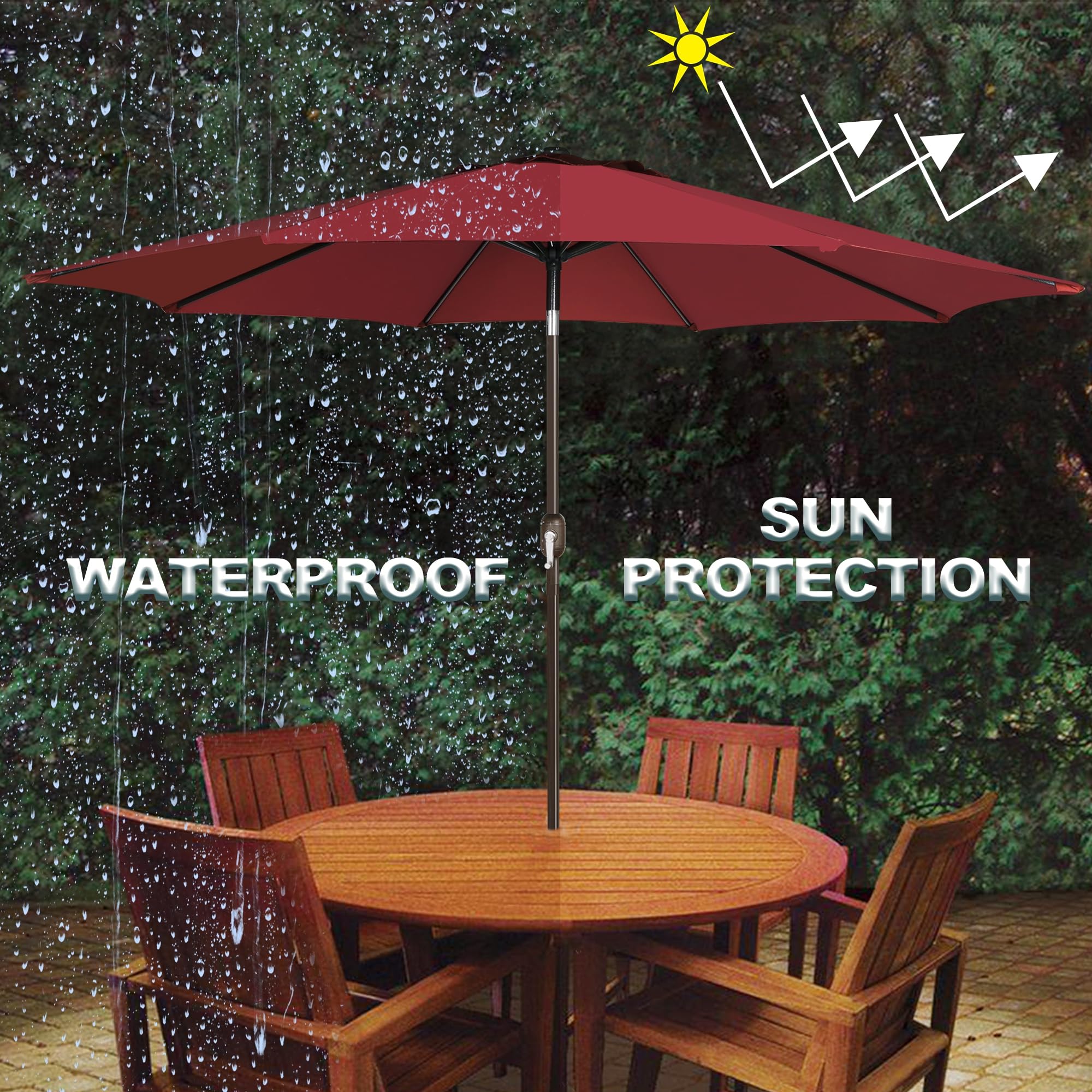 Blissun powder-coated aluminum and iron frame for lasting stability