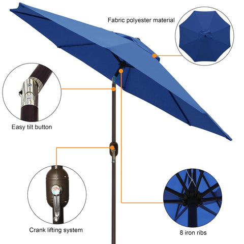 Blissun 9' umbrella crank mechanism in action for easy setup.