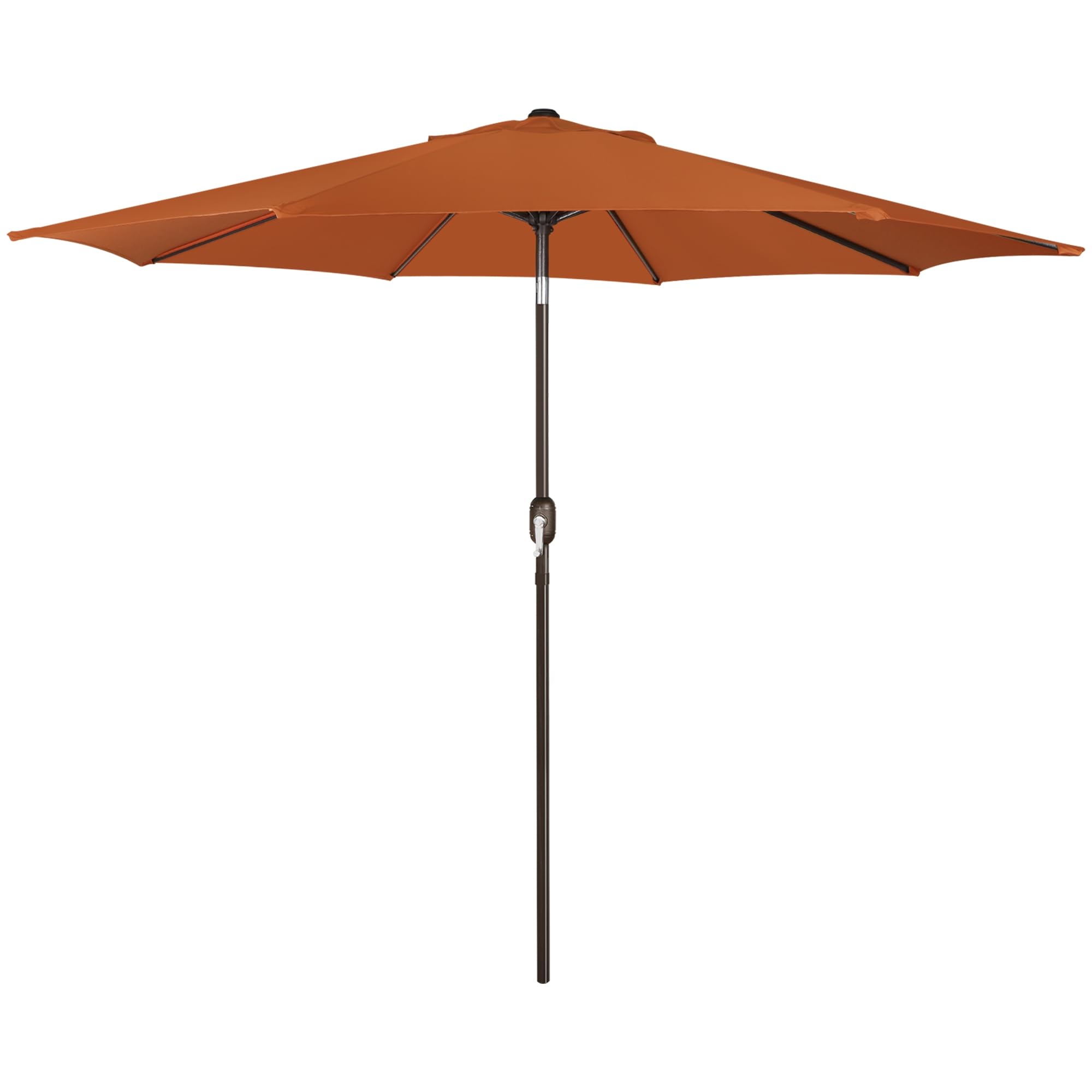 Blissun 9ft patio umbrella fabric close-up showcases waterproof, UV-resistant material for outdoor use.