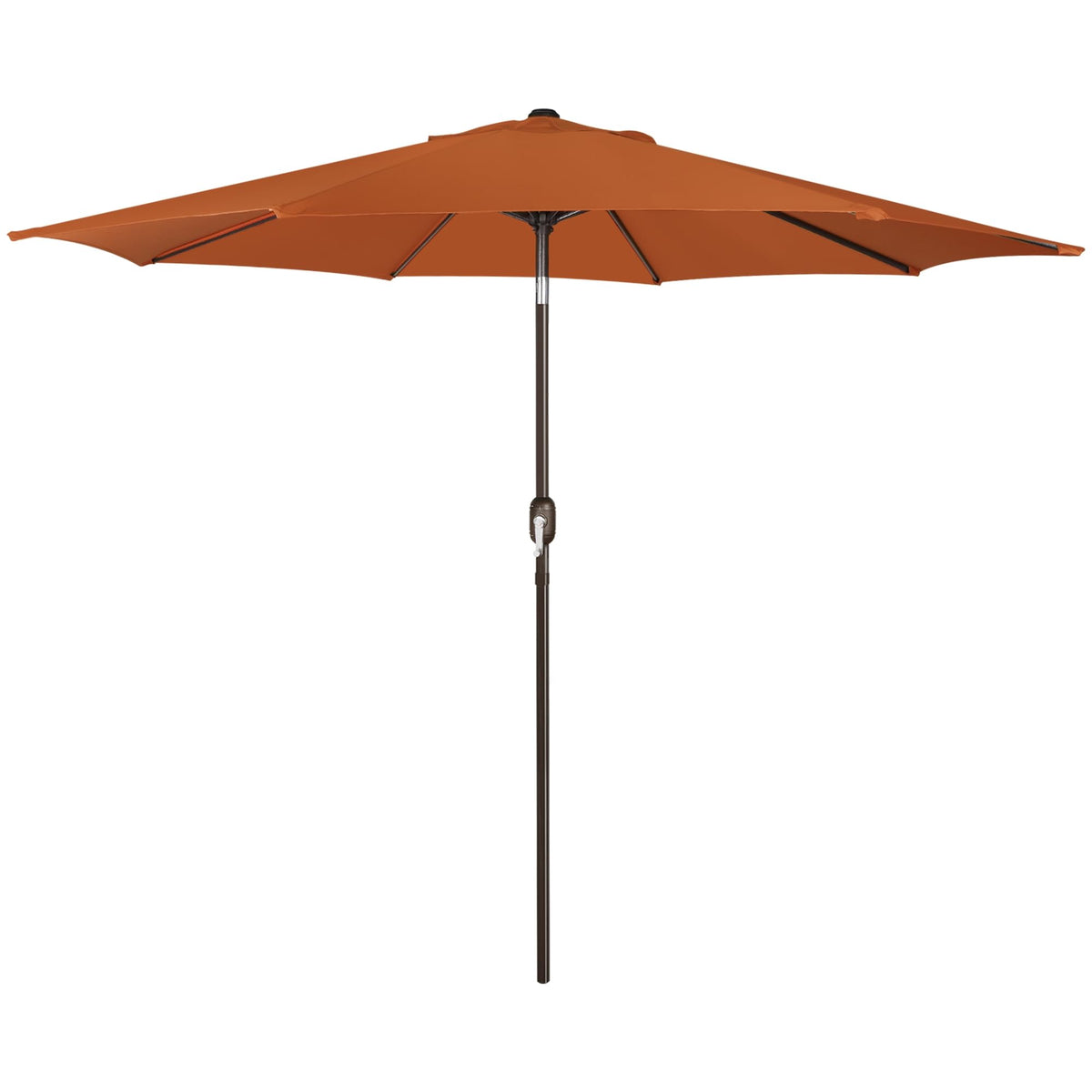 Blissun 9ft patio umbrella fabric close-up showcases waterproof, UV-resistant material for outdoor use.