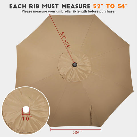 Blissun storage strap on tan canopy enables easy packing after outdoor meals.