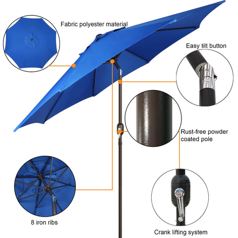 Blissun push-button tilt for adjustable sun angles and comfort.
