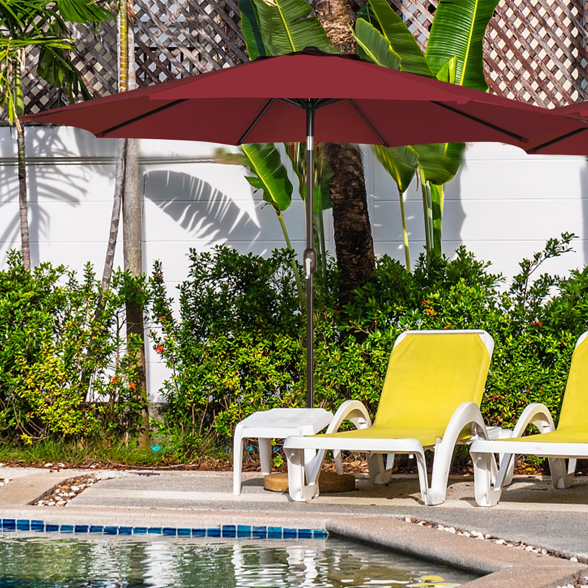 Blissun fabric is waterproof and UV resistant for color longevity