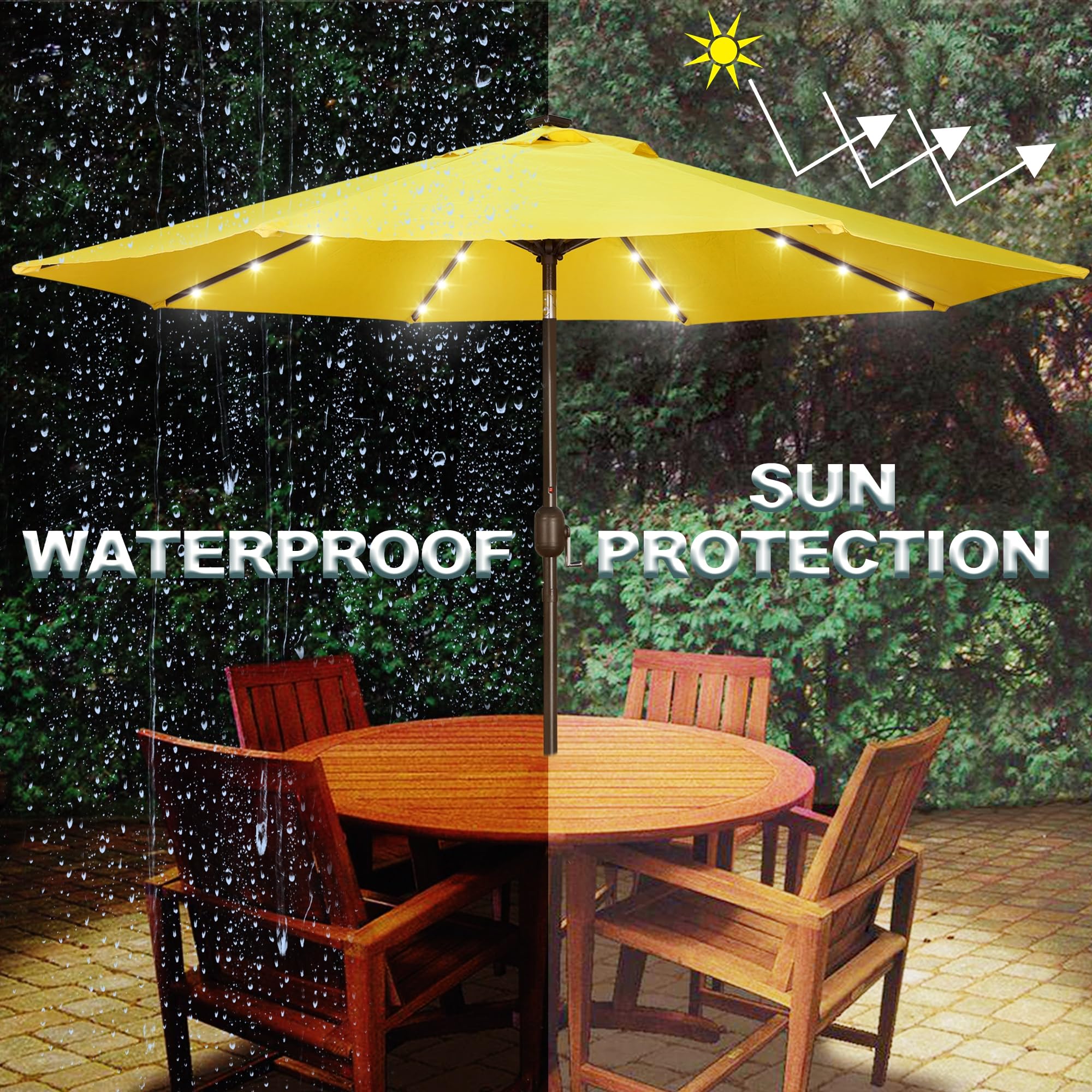 Blissun fabric blocks some UV rays and resists light rain for outdoor use