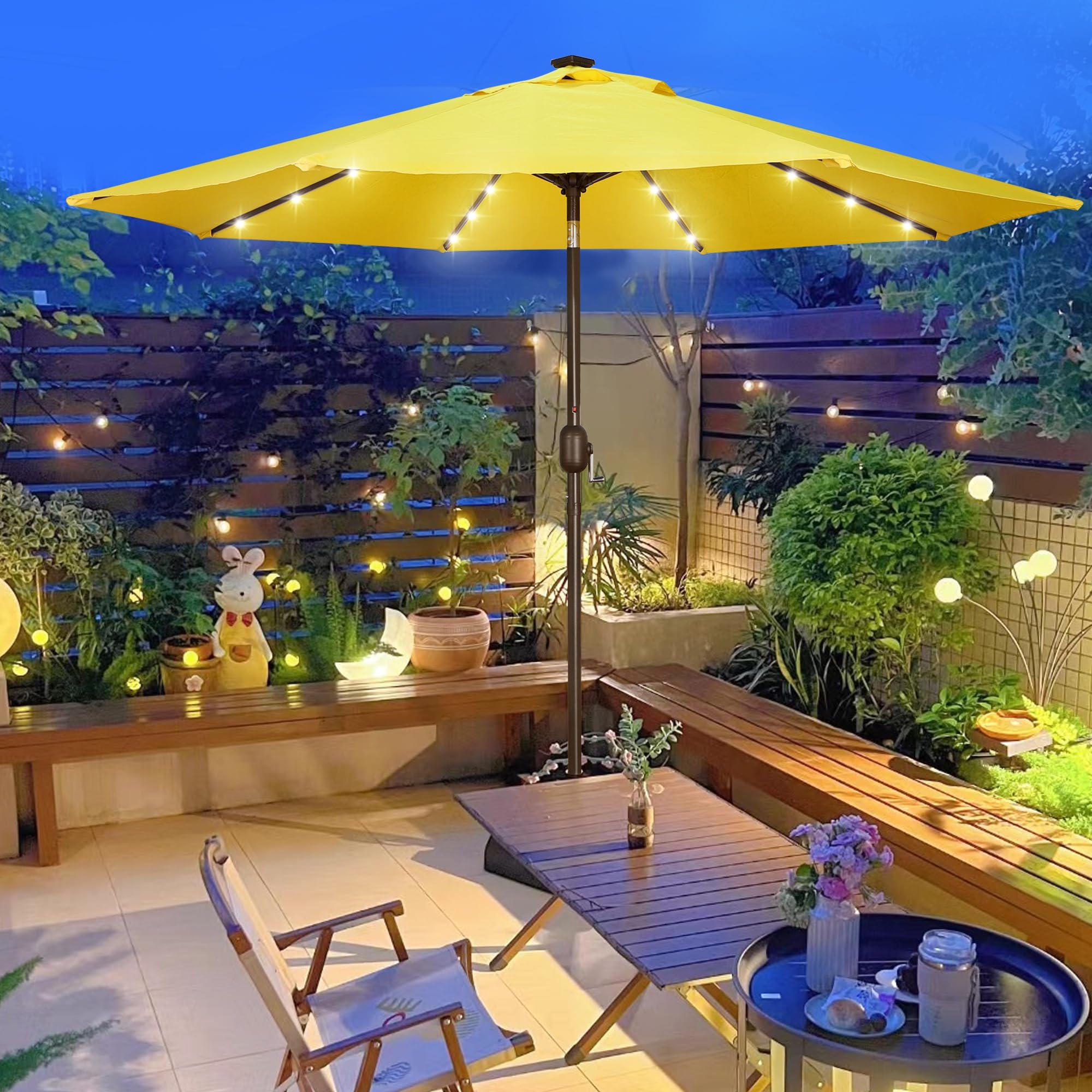 Blissun 9ft umbrella spans a large shade area for patio or poolside