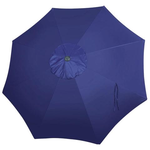 Blissun 9ft navy-blue canopy, fits 8-rib umbrellas for reliable shade.