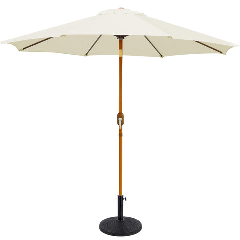 Blissun base with adjustable piston securely fits umbrellas of varying thickness.