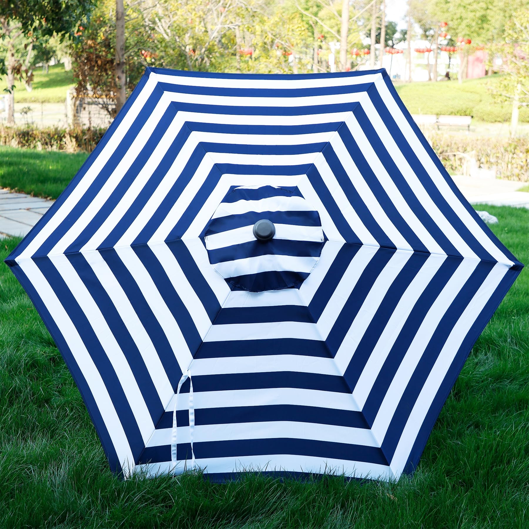 Blissun air-vented canopy promoting airflow and cooler shade.