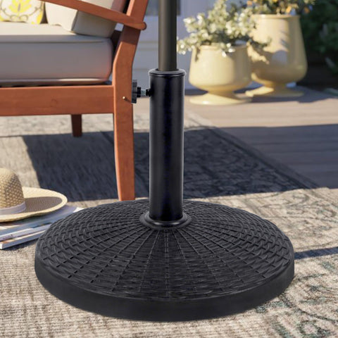 Blissun base dimensions 17.5 in diameter and 13.8 in height for balanced shade.