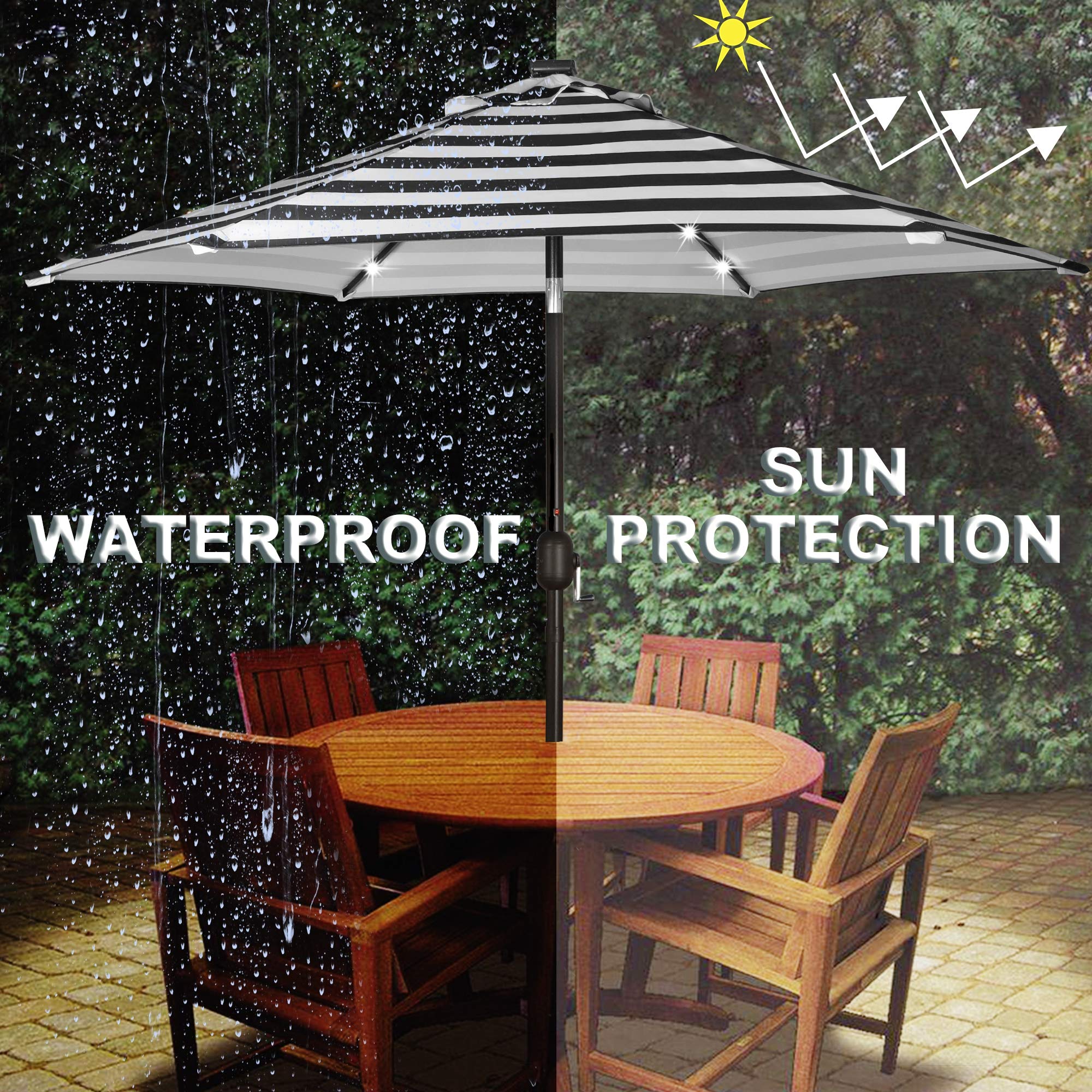 Blissun bronze aluminum pole highlights sturdy rust-free support