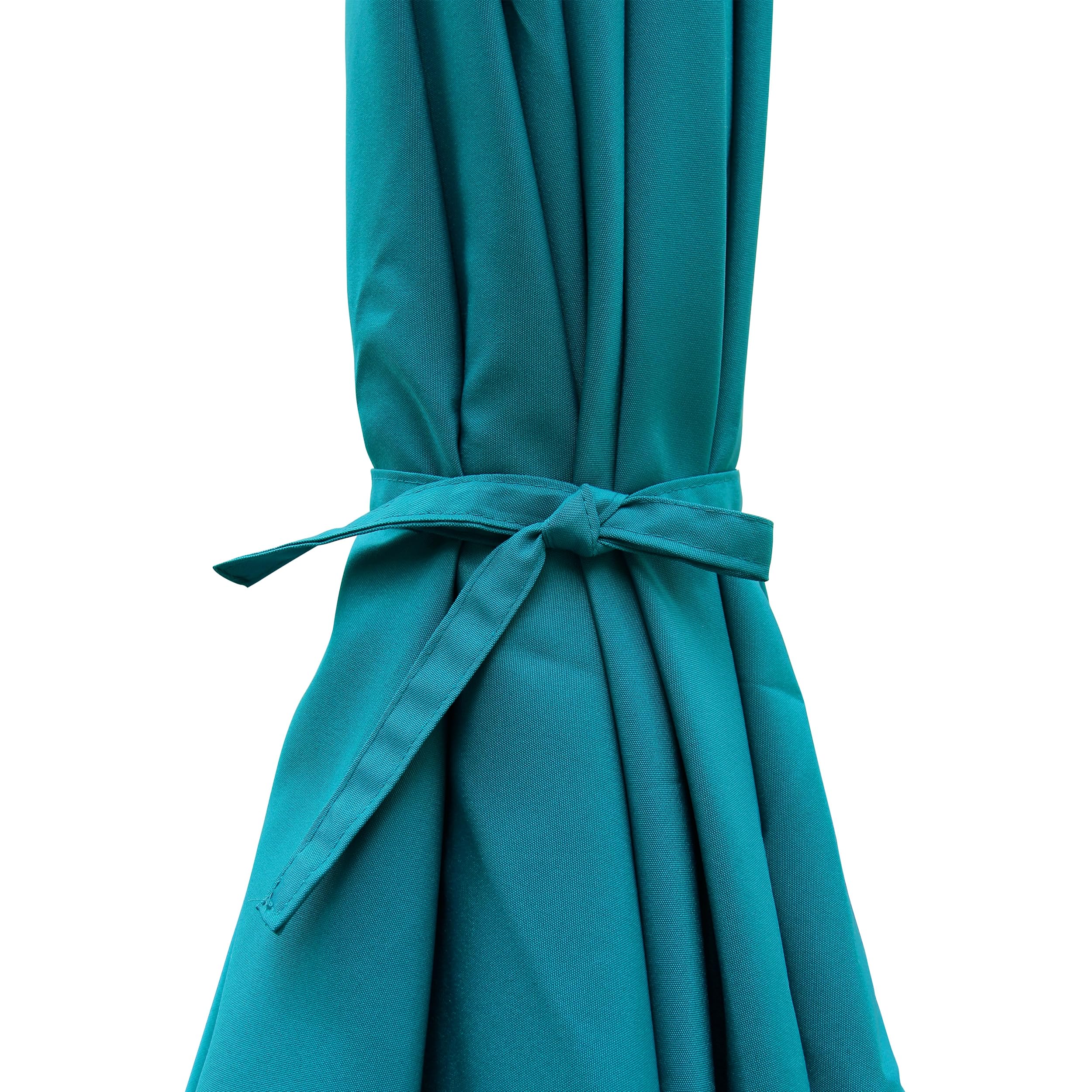 Blissun cerulean 7.5 ft umbrella in a cafe setting for outdoor seating