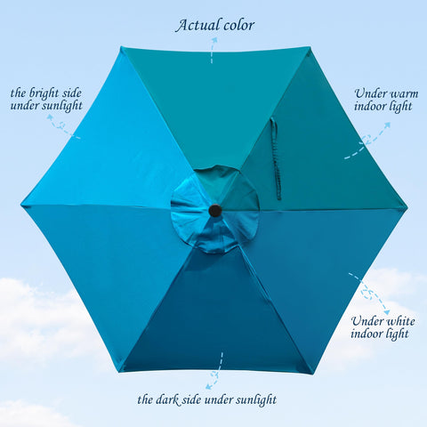 Blissun cerulean 7.5 ft umbrella crank for easy shade control